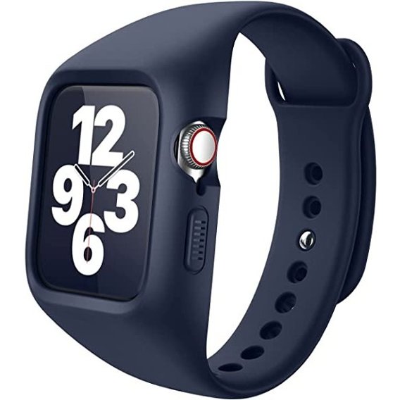 Centură + carcasă Suritch pentru Apple Watch 4/5/6/7/8/SE 44/45mm, albastru închis