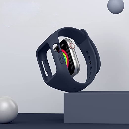 Centură + carcasă Suritch pentru Apple Watch 4/5/6/7/8/SE 44/45mm, albastru închis