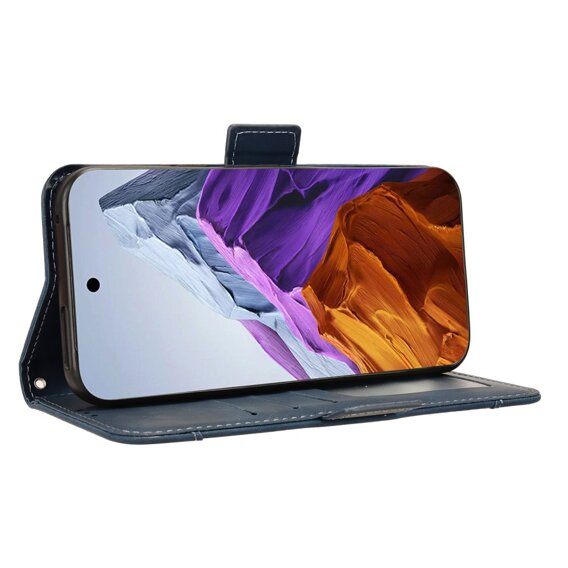 Cu clapetă pentru Google Pixel 9 Pro XL, Card Slot, albastru închis