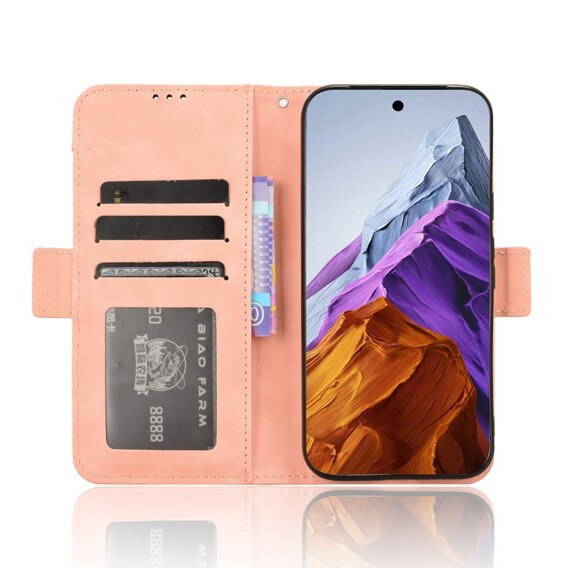 Cu clapetă pentru Google Pixel 9 Pro XL, Card Slot, roz