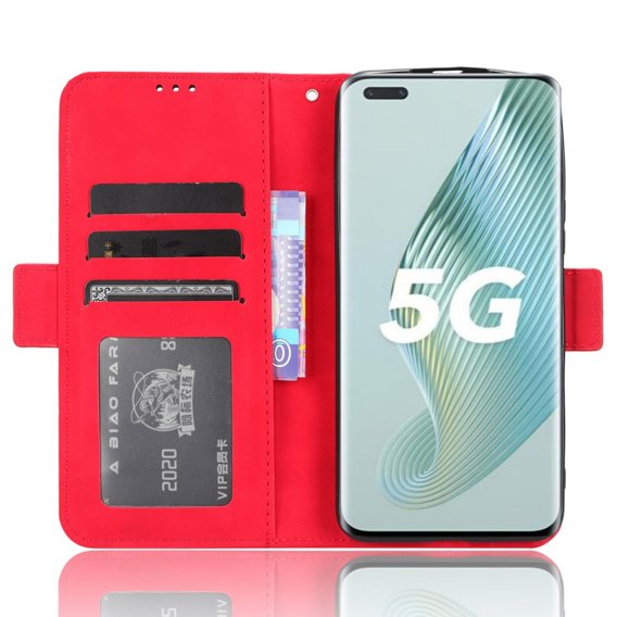 Cu clapetă pentru Honor Magic 5 Pro 5G, Card Slot, roșu