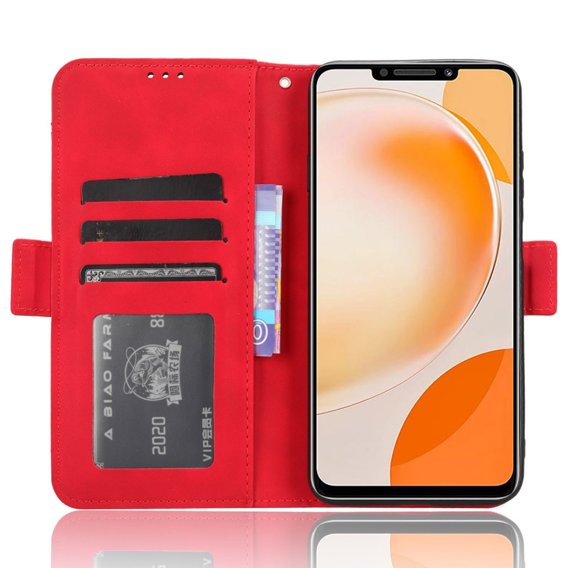 Cu clapetă pentru Huawei Nova Y91 4G, Card Slot, roșu