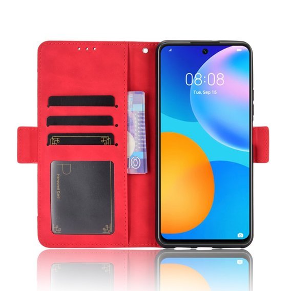 Cu clapetă pentru Huawei P smart 2021, Card Slot, roșu