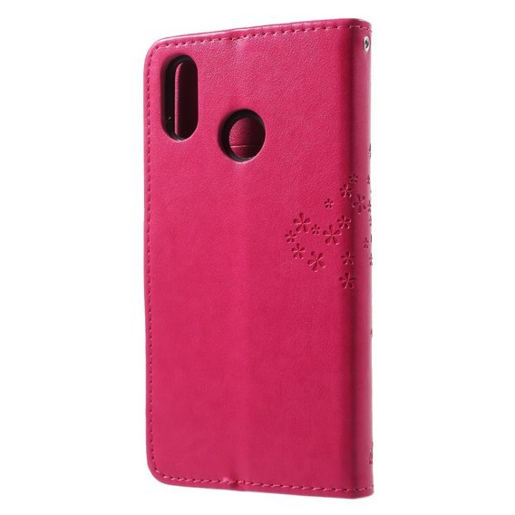 Cu clapetă pentru Huawei P20 Lite, Wallet tree, roz