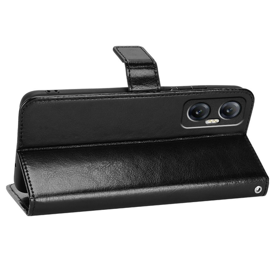 Cu clapetă pentru Infinix Hot 20 5G, Crazy Horse Wallet, negru