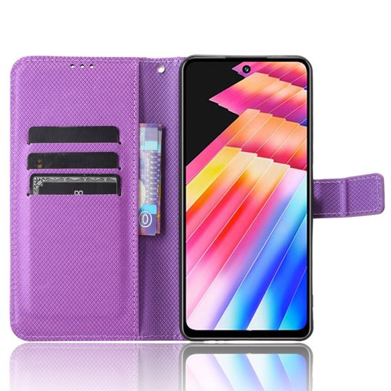 Cu clapetă pentru Infinix Hot 30i, Wallet Smart Magnet, violet