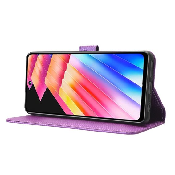 Cu clapetă pentru Infinix Hot 30i, Wallet Smart Magnet, violet