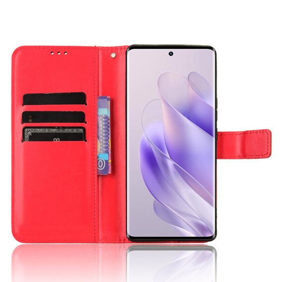 Cu clapetă pentru Infinix Zero 30 5G, Crazy Horse Wallet, roșu