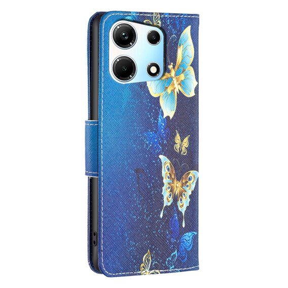 Cu clapetă pentru Infinix Zero 30 5G, Wallet, butterfly, albastru