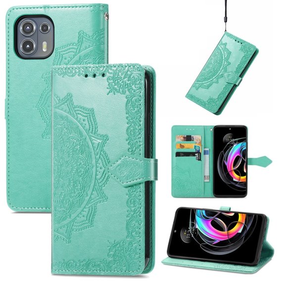 Cu clapetă pentru Motorola Edge 20 Lite, Mandala, verde