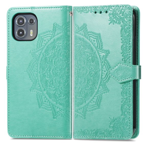 Cu clapetă pentru Motorola Edge 20 Lite, Mandala, verde