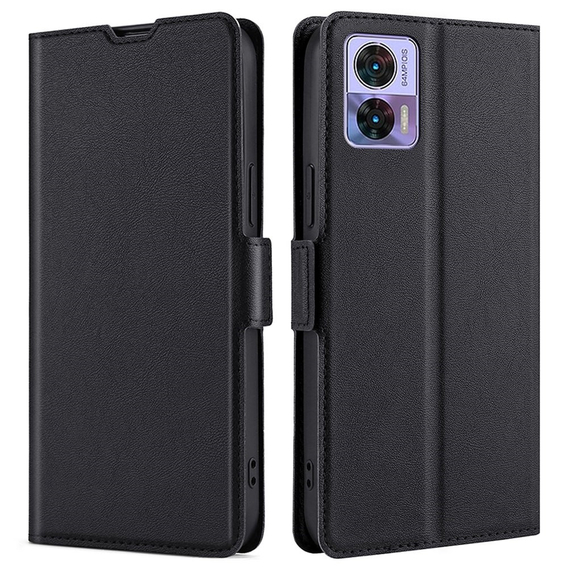 Cu clapetă pentru Motorola Edge 30 Neo 5G, Wallet Thin Magnet, negru