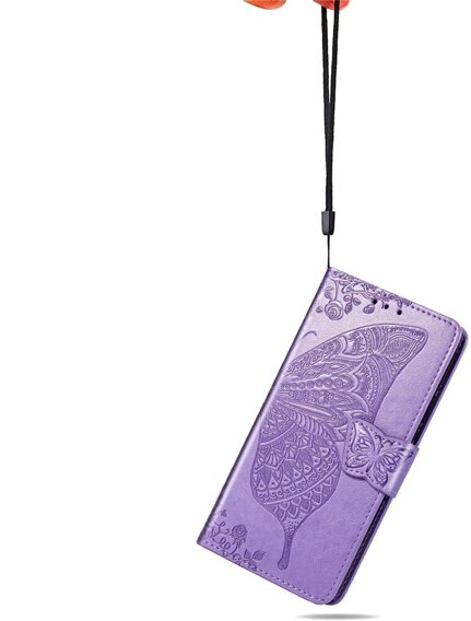 Cu clapetă pentru Motorola Edge 50 Neo, Butterfly, violet