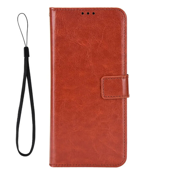 Cu clapetă pentru Motorola Edge 50 Neo, Crazy Horse Wallet, maro