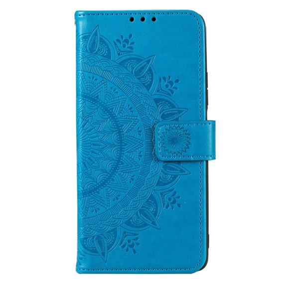 Cu clapetă pentru Motorola Moto E13, Mandala Flower, albastru