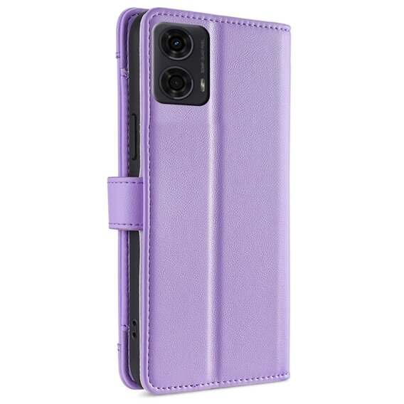 Cu clapetă pentru Motorola Moto G04 / G24 / G24 Power, Wallet Zipper Pocket, violet