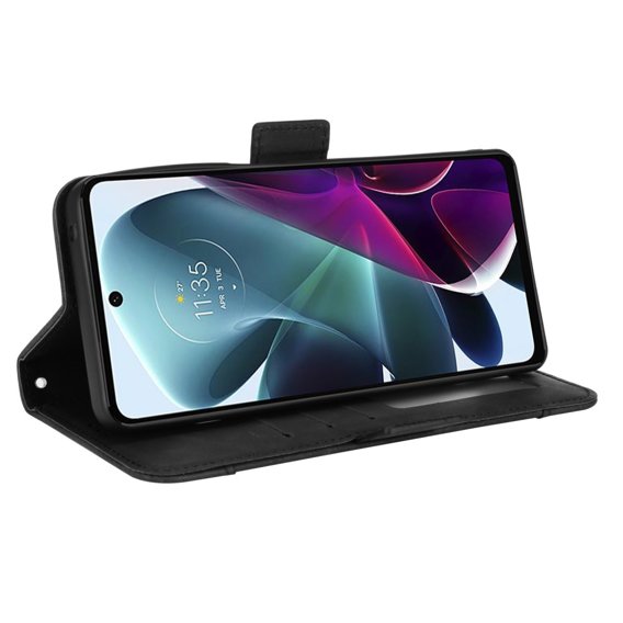 Cu clapetă pentru Motorola Moto G200 5G/Edge S30, Card Slot, negru