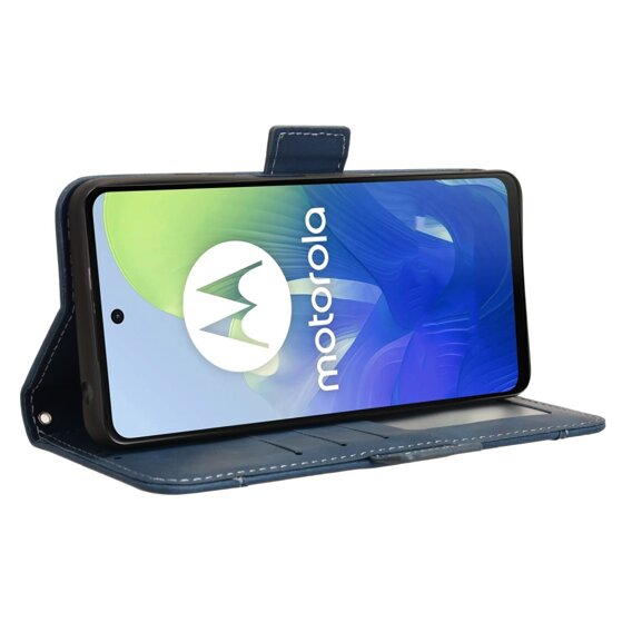 Cu clapetă pentru Motorola Moto G24 / G24 Power / G04, Card Slot, albastru