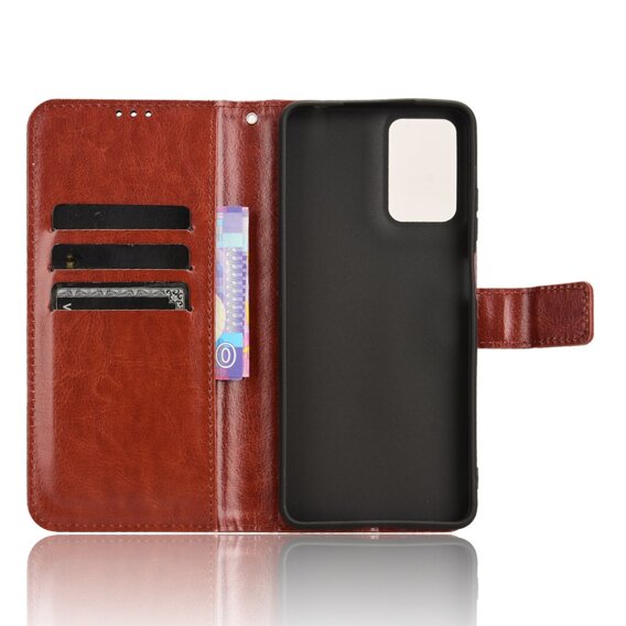 Cu clapetă pentru Motorola Moto G24 / G24 Power / G04, Crazy Horse Wallet, maro