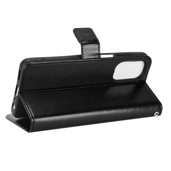 Cu clapetă pentru Motorola Moto G62 5G, Crazy Horse Wallet, negru