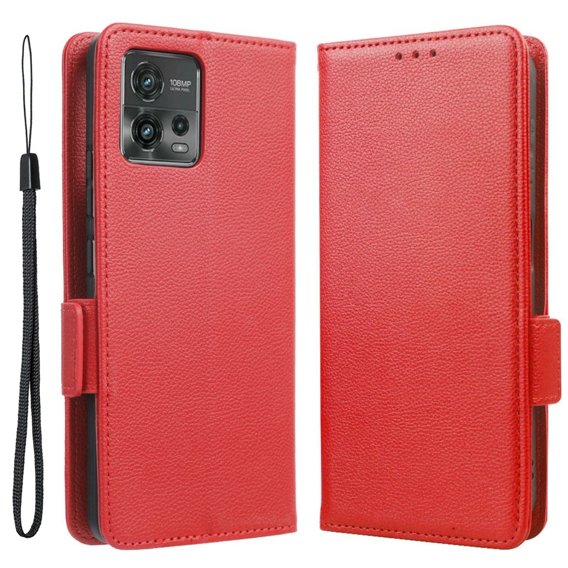 Cu clapetă pentru Motorola Moto G72, Wallet Thin Magnet, roșu