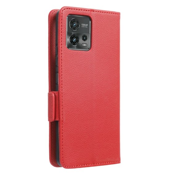 Cu clapetă pentru Motorola Moto G72, Wallet Thin Magnet, roșu