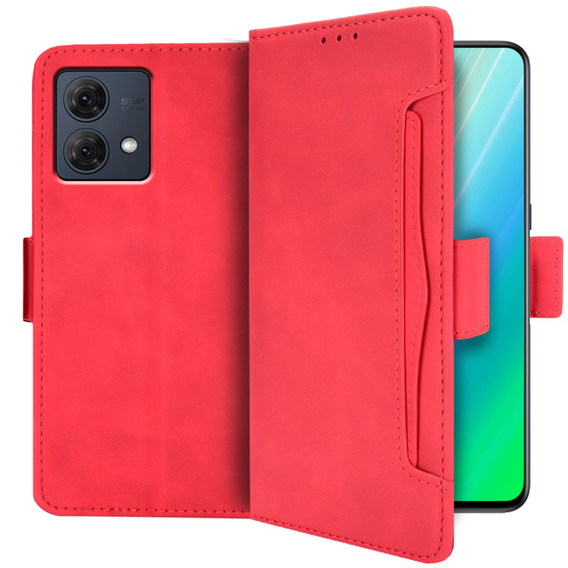 Cu clapetă pentru Motorola Moto G84 5G, Card Slot, roșu