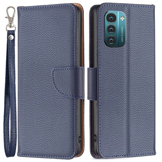 Cu clapetă pentru Nokia G11 / G21, Litchi Wallet Case, albastru