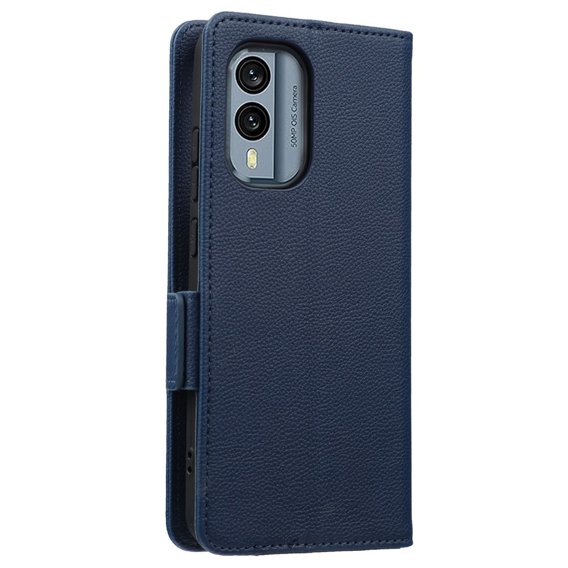 Cu clapetă pentru Nokia X30 5G, Wallet Litchi Magnet Case, albastru închis