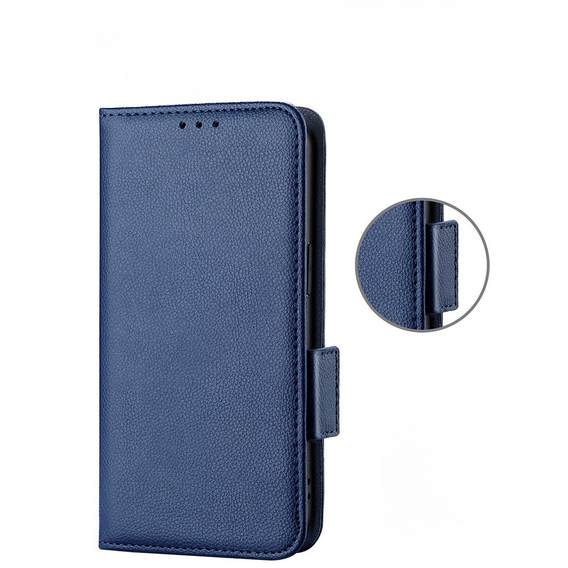 Cu clapetă pentru Nokia X30 5G, Wallet Litchi Magnet Case, albastru închis