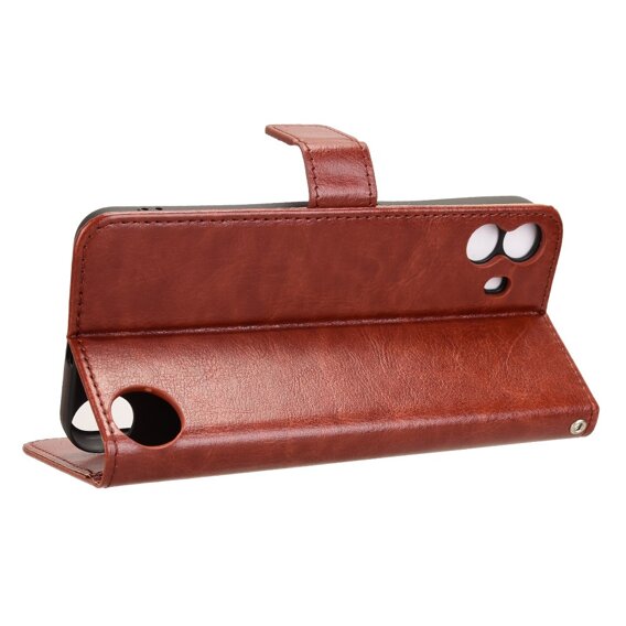 Cu clapetă pentru Nothing CMF Phone 1, Crazy Horse Wallet, maro