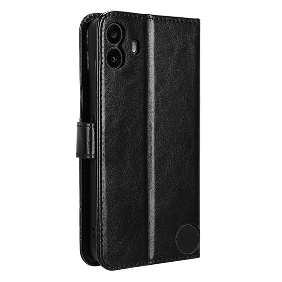 Cu clapetă pentru Nothing CMF Phone 1, Crazy Horse Wallet, negru