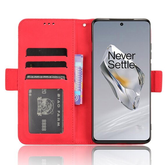 Cu clapetă pentru OnePlus 12 5G, Card Slot, roșu