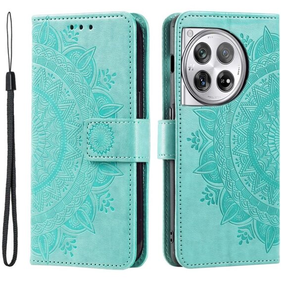 Cu clapetă pentru OnePlus 12 5G, Mandala, verde