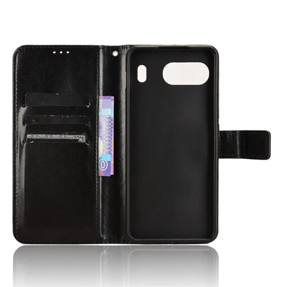 Cu clapetă pentru OnePlus Nord 4, Crazy Horse Wallet, negru