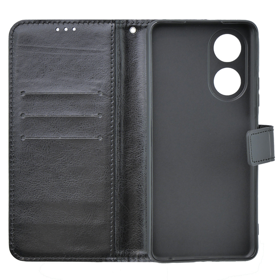 Cu clapetă pentru Oppo A38 4G / Oppo A18 4G, Crazy Horse Wallet, negru