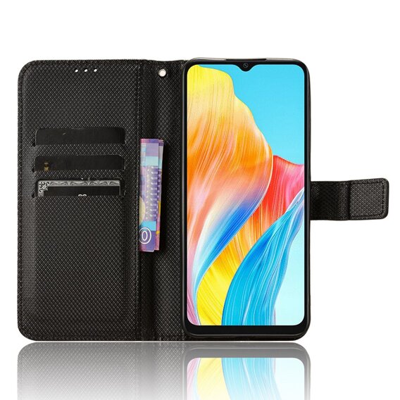 Cu clapetă pentru Oppo A38 4G / Oppo A18 4G, Wallet Smart Magnet, negru