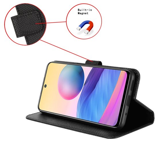 Cu clapetă pentru Oppo A38 4G / Oppo A18 4G, Wallet Smart Magnet, negru