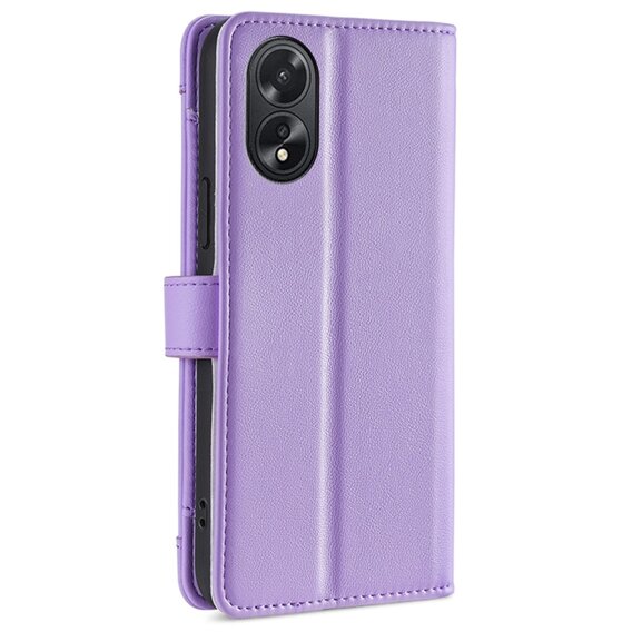 Cu clapetă pentru Oppo A38 / A18 4G, Wallet Zipper Pocket, violet