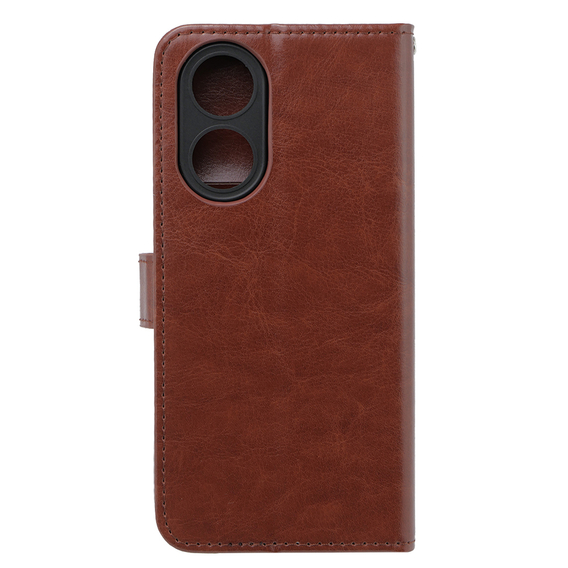 Cu clapetă pentru Oppo A58 4G, Crazy Horse Wallet, maro