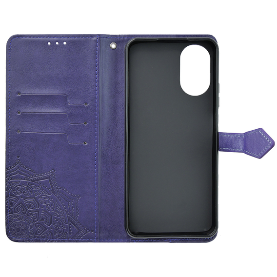 Cu clapetă pentru Oppo A58 4G, Mandala, violet