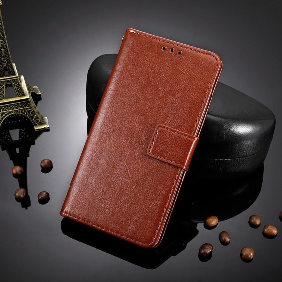 Cu clapetă pentru Oppo A78 4G, Crazy Horse Wallet, maro