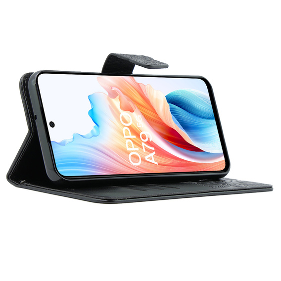 Cu clapetă pentru Oppo A79 5G, Butterfly, negru