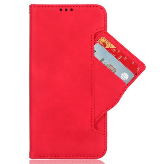 Cu clapetă pentru Oppo A80, Card Slot, roșu