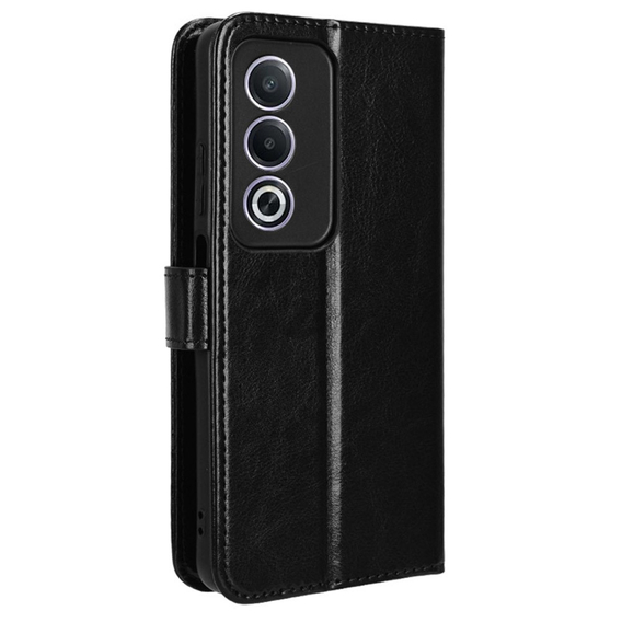 Cu clapetă pentru Oppo A80, Crazy Horse Wallet, negru