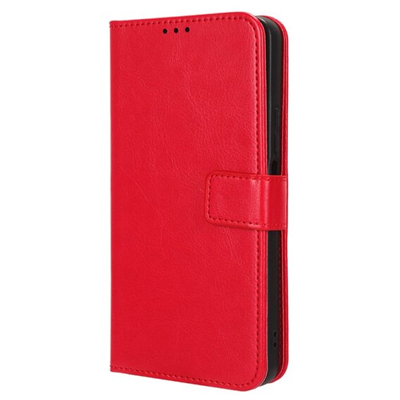 Cu clapetă pentru Oppo A80, Crazy Horse Wallet, roșu