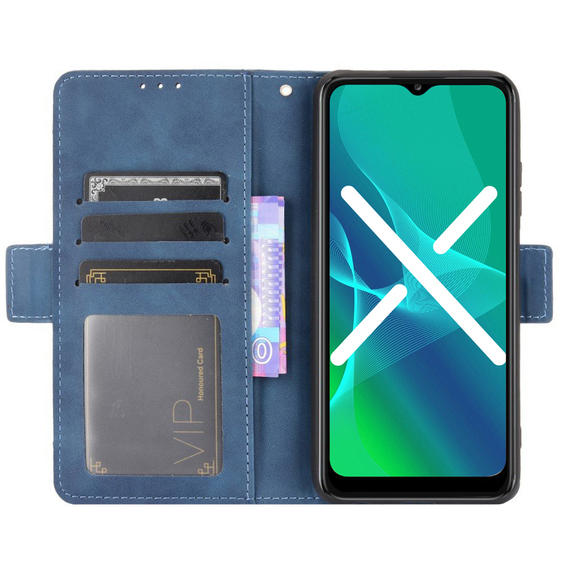 Cu clapetă pentru Oppo A94 5G/Reno5 Z, Card Slot, albastru