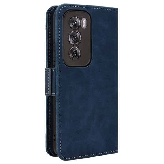 Cu clapetă pentru Oppo Reno 12, Card Slot, albastru închis