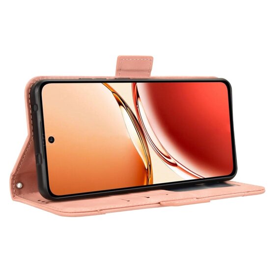 Cu clapetă pentru Oppo Reno 12FS / 12F, Card Slot, roz