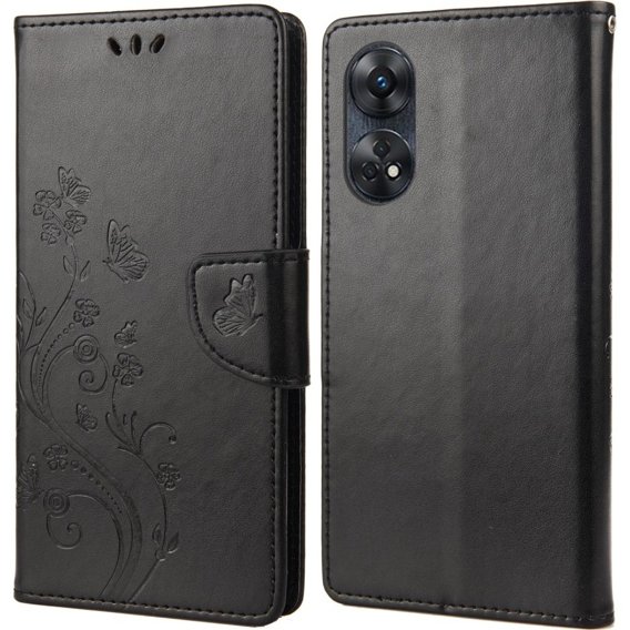 Cu clapetă pentru Oppo Reno8 T 4G, Mandala Flower, negru